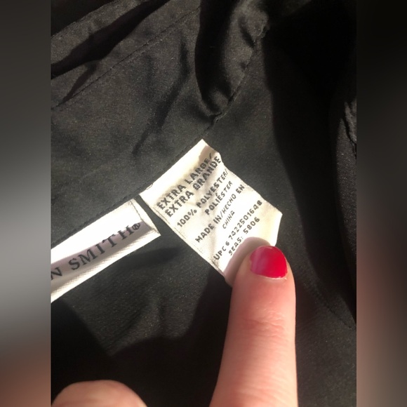 Black Satin- like Button Down - Picture 4 of 5